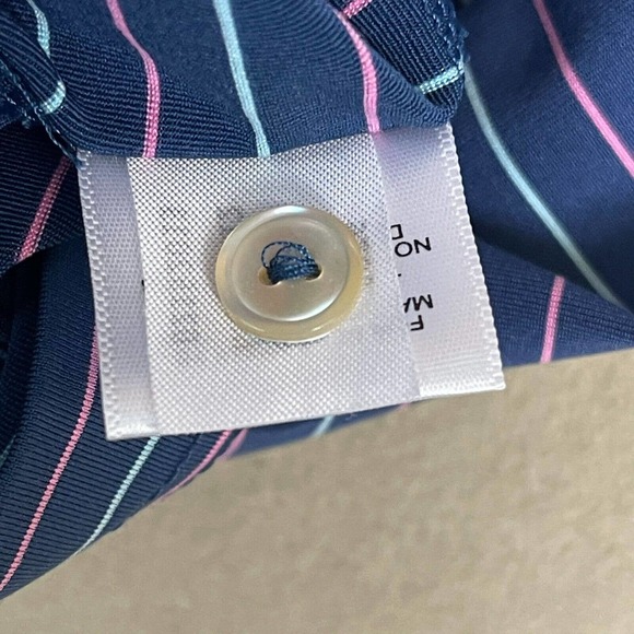 Peter Miller Polo Shirt Adult Large Blue Striped Golf Preppy Summer Comfort Mens - Picture 9 of 11